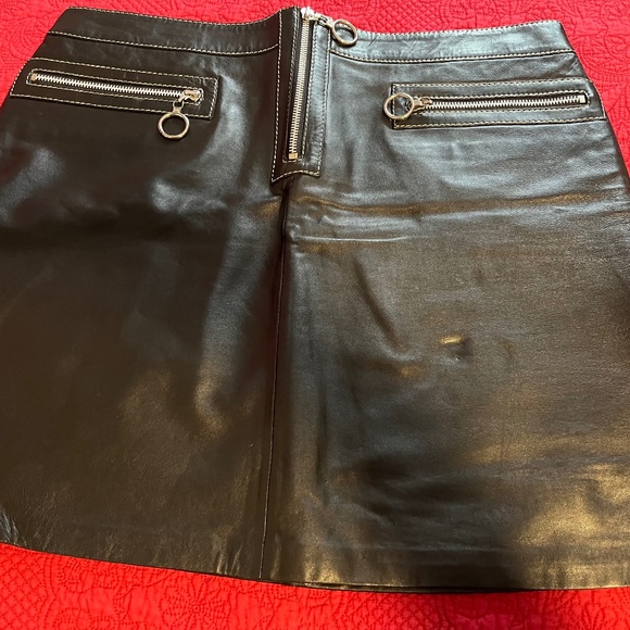 Michael Kors Genuine Leather Skirt short, Size 12 - Picture 1 of 4